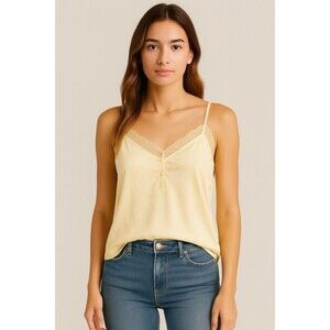 Abercrombie & Fitch SM NWT Cream Strappy Cami Top Sexy Twee Y2K Fairy Whimsygoth